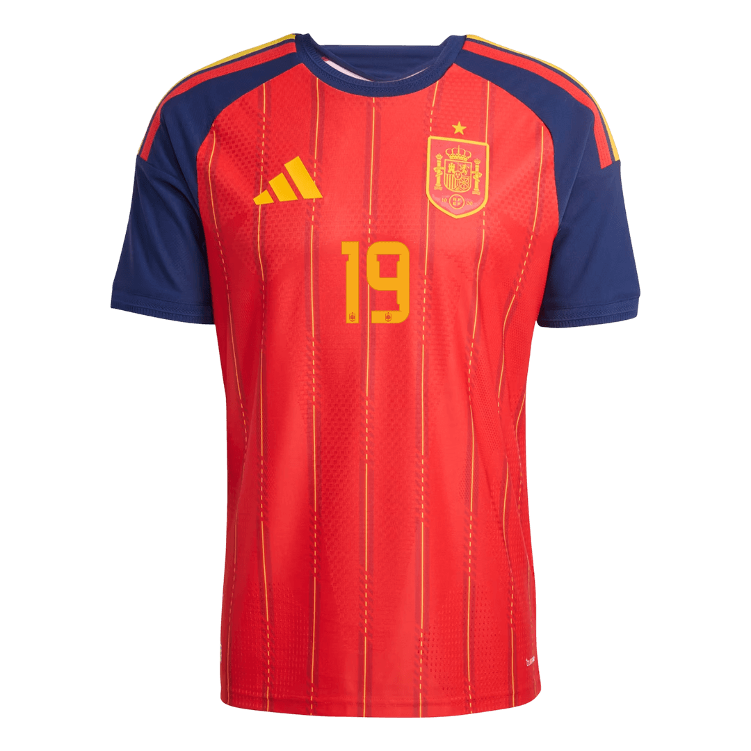 Spain World Cup Player Version Trikot Heim 2026 LAMINE YAMAL #19 Slim Fit