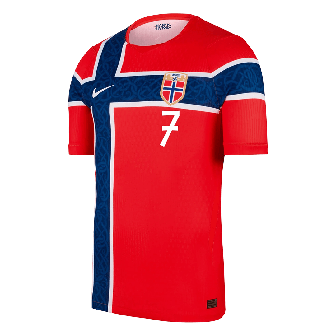 Norway World Cup Player Version Trikot Heim 2026 SØRLOTH #7 Slim Fit