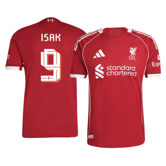 Liverpool Player Version Trikot Heim 2025/26 UCL ISAK #9 Slim Fit