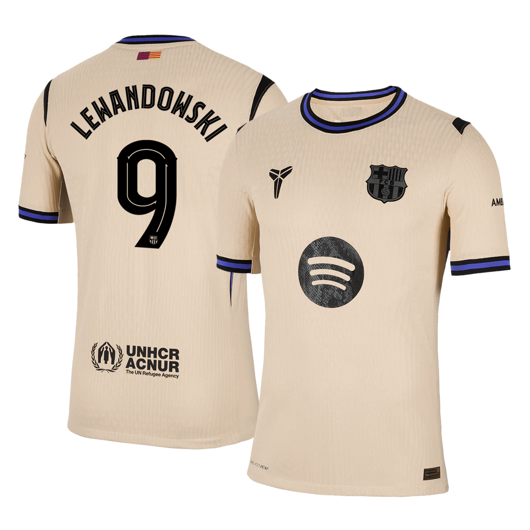 Barcelona Player Version Trikot Auswärts 2025/26 UCL LEWANDOWSKI #9 Slim Fit