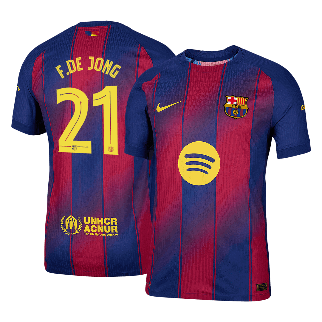 Barcelona Player Version Trikot Heim 2025/26 UCL F.DE JONG #21 Slim Fit