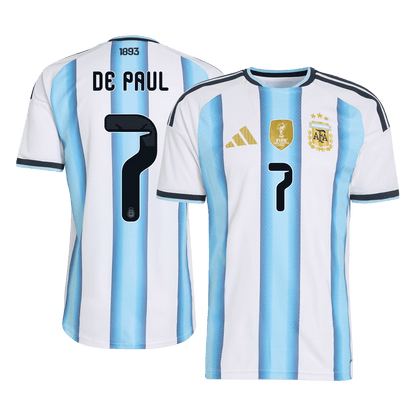 Argentina World Cup Player Version Trikot Heim 2026 DE PAUL #7 Slim Fit