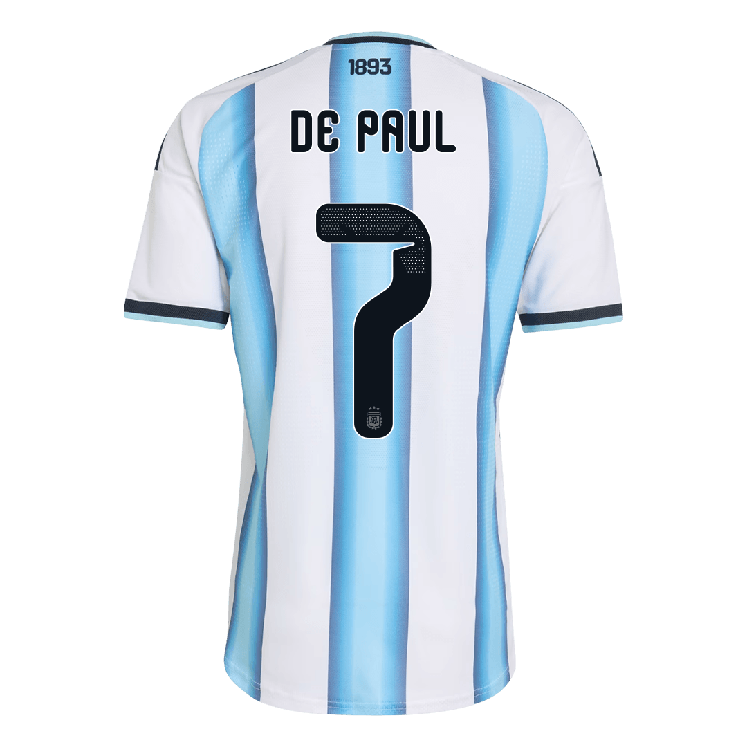 Argentina World Cup Player Version Trikot Heim 2026 DE PAUL #7 Slim Fit