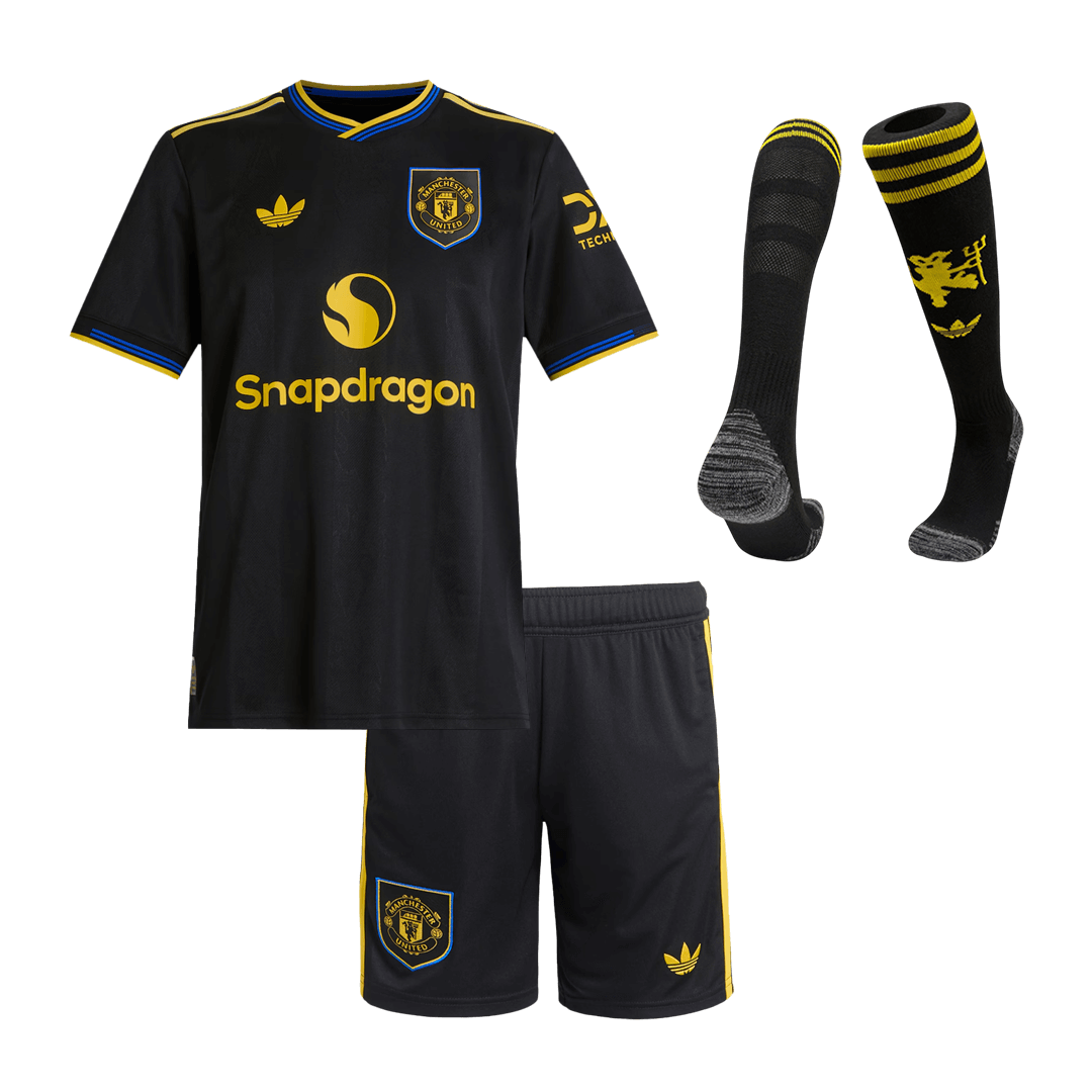 ManU Kinder Trikot Komplett-Set Drittes Auswärts 2025/26