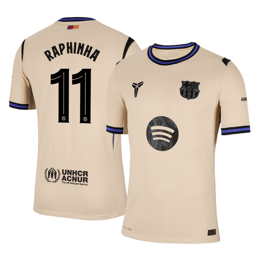 Barcelona Player Version Trikot Auswärts 2025/26 UCL RAPHINHA #11 Slim Fit