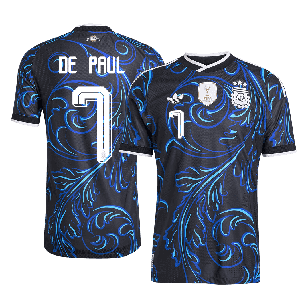 Argentina World Cup Player Version Trikot Auswärts 2026 DE PAUL #7 Slim Fit