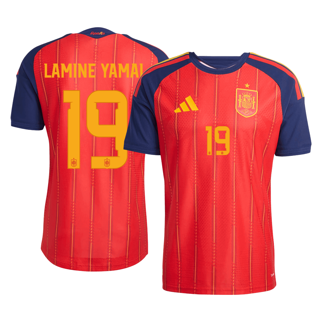 Spain World Cup Player Version Trikot Heim 2026 LAMINE YAMAL #19 Slim Fit
