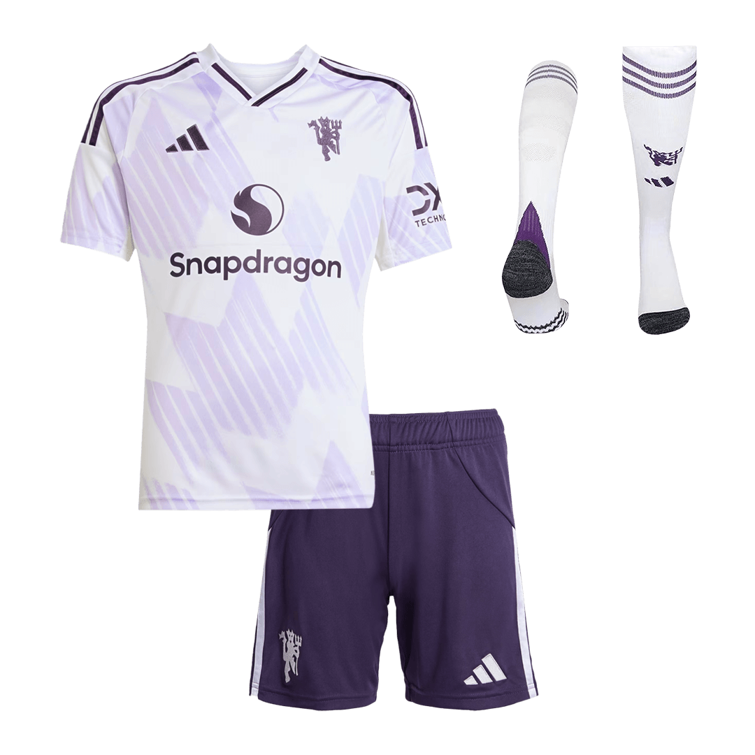 ManU Kinder Trikot Komplett-Set Auswärts 2025/26