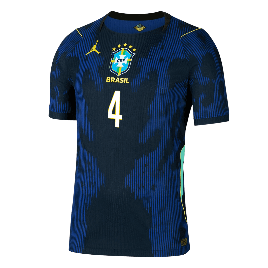 Brazil World Cup Player Version Trikot Auswärts 2026 MARQUINHOS #4 Slim Fit