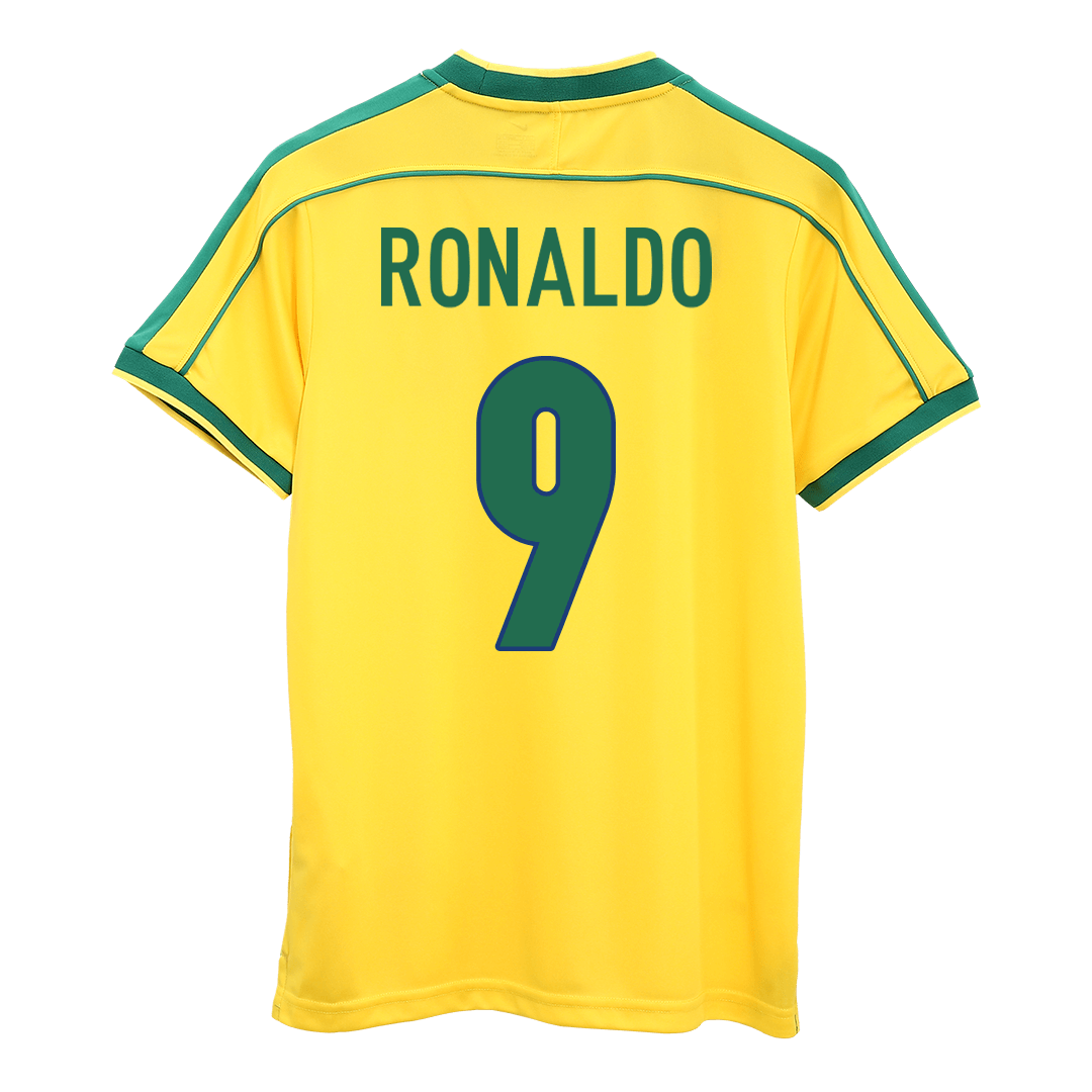 Brazil World Cup Retro Trikot Heim 1998 RONALDO #9