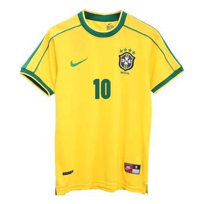 Brazil World Cup Retro Trikot Heim 1998 RIVALDO #10