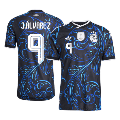 Argentina World Cup Player Version Trikot Auswärts 2026 J. ÁLVAREZ #9 Slim Fit